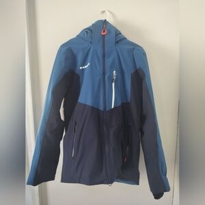 Blue and Black Hooded Jacket